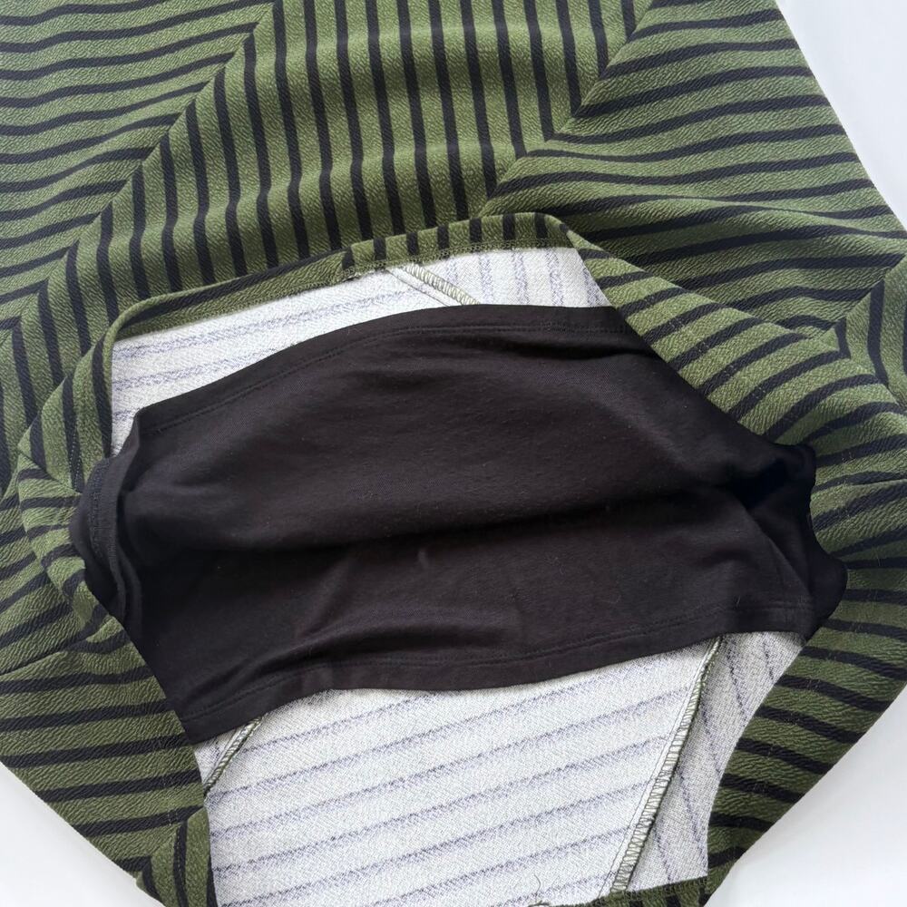 Anthropologie Hutch Gabby Striped Long Sleeve Mini Dress Size XS Black Green - Picture 6 of 11